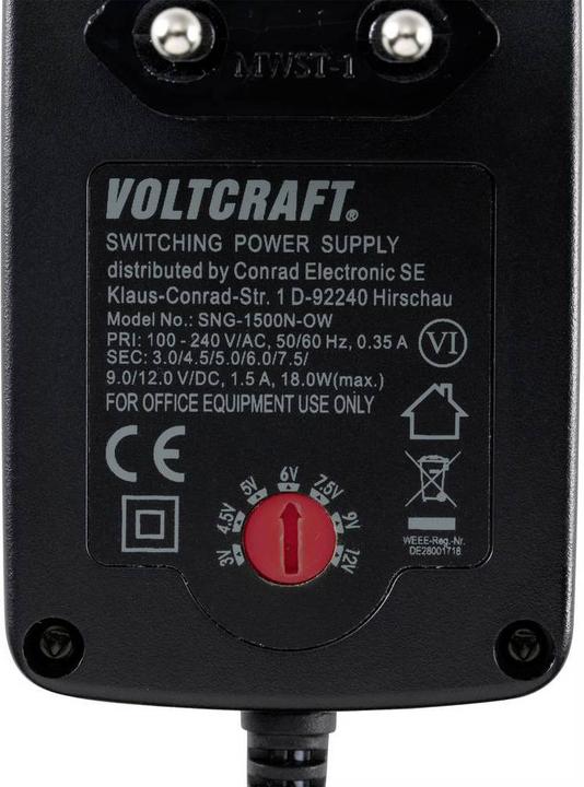 Produktbild Voltcraft Sng-1500N-Ow Steckernetzteil