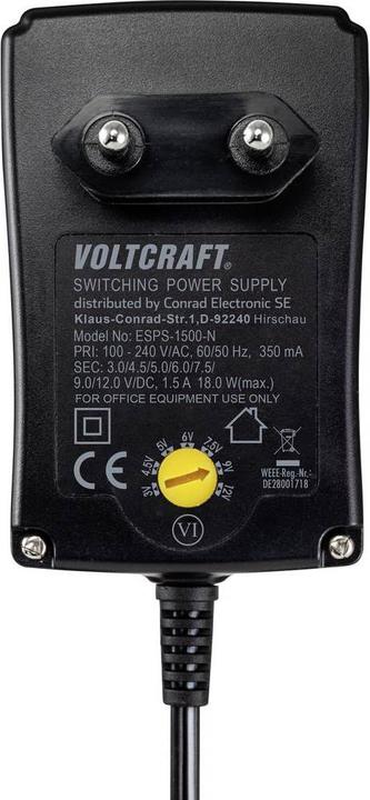 Produktbild Voltcraft Energiespar-Steckernetzteil ESPS-1500-N