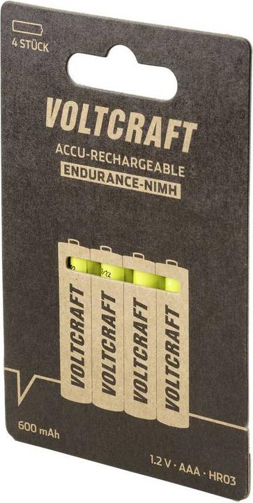 Produktbild Voltcraft Endurance NiMH Micro-Akkus 600mAh, 4er (4 Stk., AAA, 600 mAh)