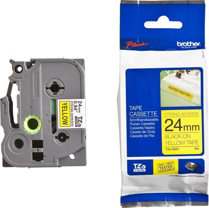 Actual product image Brother TZe-S651 (2.40 cm, Yellow)