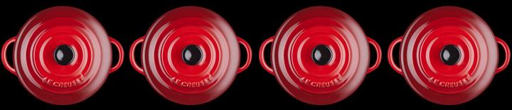 Actual product image Le Creuset Mini-Cocotte 4er Set "Cherry Red