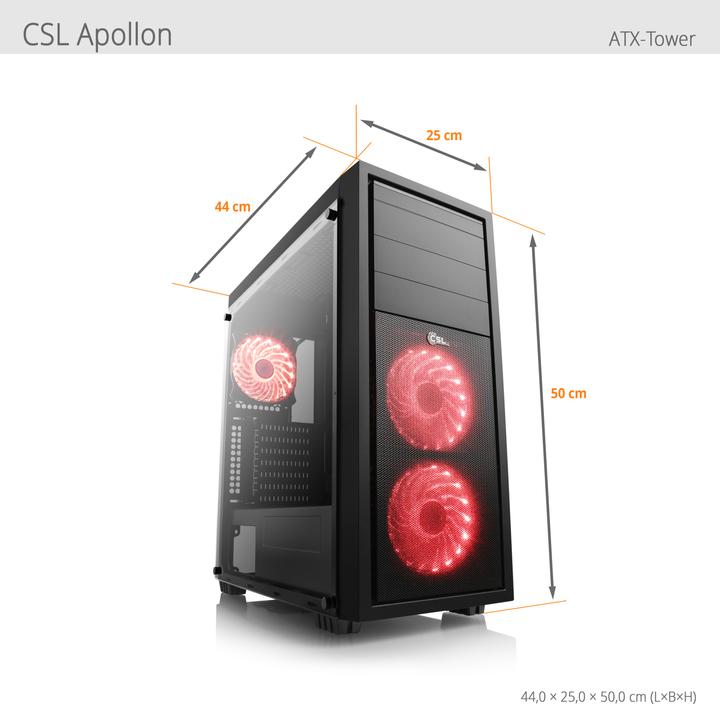 Actual product image CSL Gaming PC M11270H, QWERTZ Layout (DE) (AMD Ryzen 7 5700G, 16 GB, 1000 GB, AMD Radeon Graphics)