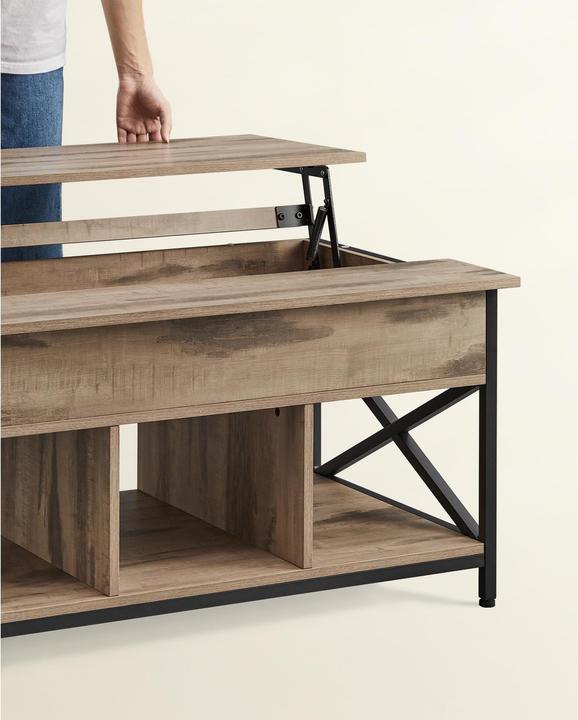 Actual product image Vasagle Couchtisch hellbraun 95,0 x 60,0 x 48,0 / 62,0 cm