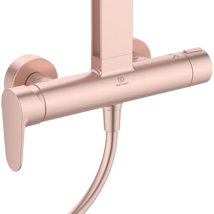 Produktbild Ideal Standard Duschsystem Alu+: Ceraflow Brausearmatur 2 Ablagen, 2F-Handbrause, 2F-Kopfbrause