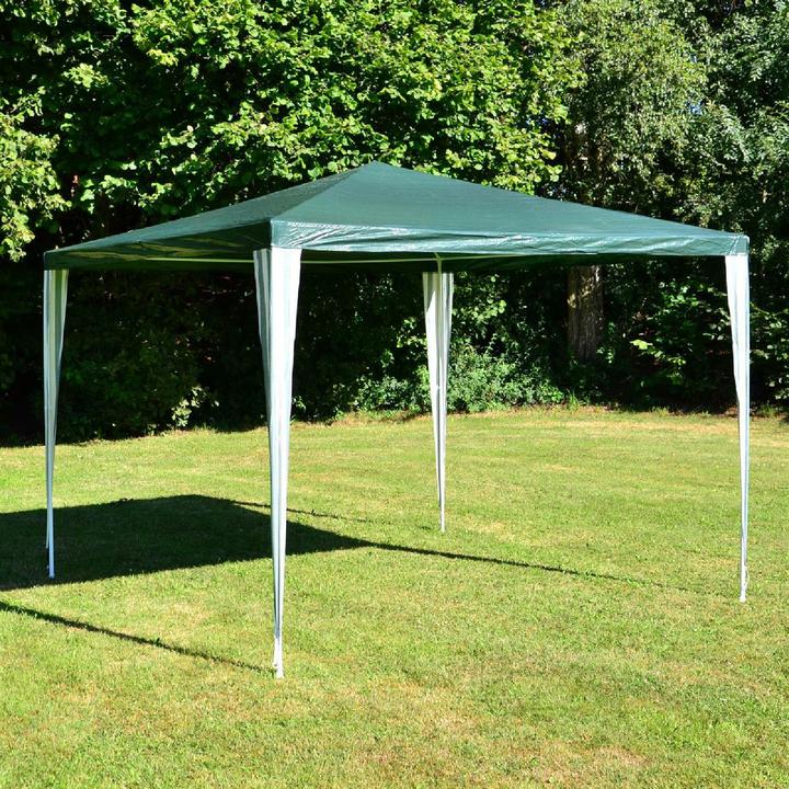 Produktbild VCM Pavillon 3x3 m in grün PE Plane Partyzelt Gartenzelt Stahlgestell Festivalzelt (300 cm, 300 cm)