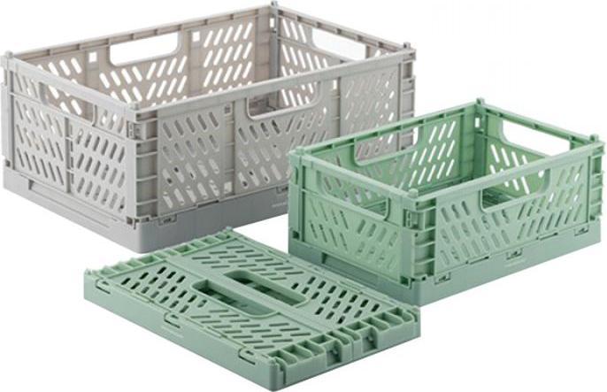 Immagine prodotto InnovaGoods 3x scatole portaoggetti impilabili e pieghevoli (30 x 20 x 12 cm, 20 x 15 x 9 cm)