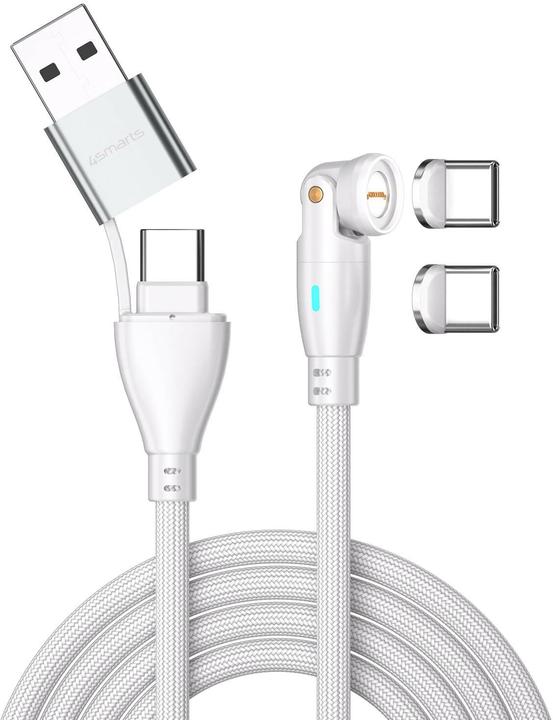 Actual product image 4smarts USB-C/A 540° magnetic cable GravityCord (1.80 m, USB 2.0)