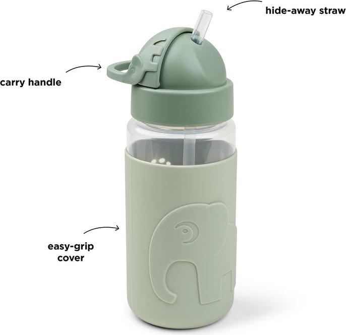Produktbild Done by Deer Easy-grip Trinkflasche mit Strohhalm Elphee Grün350 ml (0.35 l)