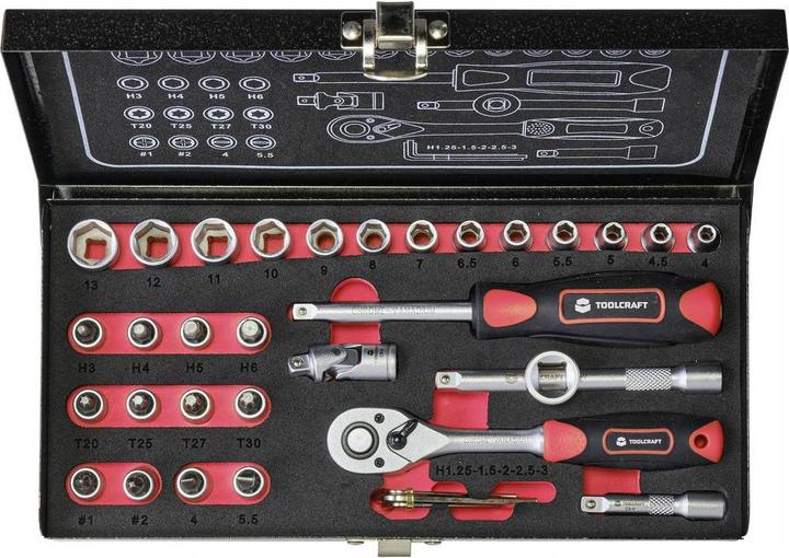 Produktbild Toolcraft Steckschlüsselsatz 6.3 mm (1/4”) 36tlg (6.3 mm)