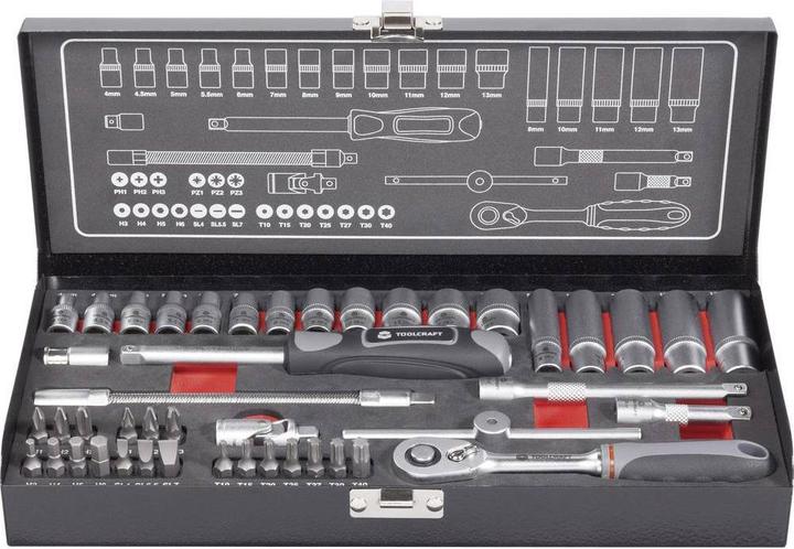 Produktbild Toolcraft Steckschlüsselsatz 6.3 mm (1/4”) 45tlg (6.3 mm)