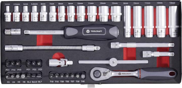 Produktbild Toolcraft Steckschlüsselsatz 6.3 mm (1/4”) 45tlg (6.3 mm)