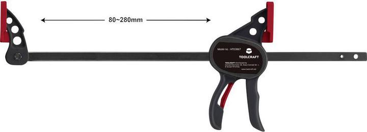 Produktbild Toolcraft Mini-Einhandzwinge 200 X 35 mm 250 Nm (200 mm)