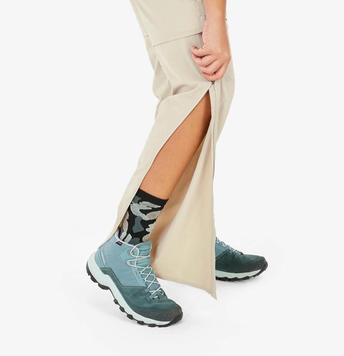 Immagine prodotto Quechua Pantaloni da trekking con zip da donna - MH500 beige (L)