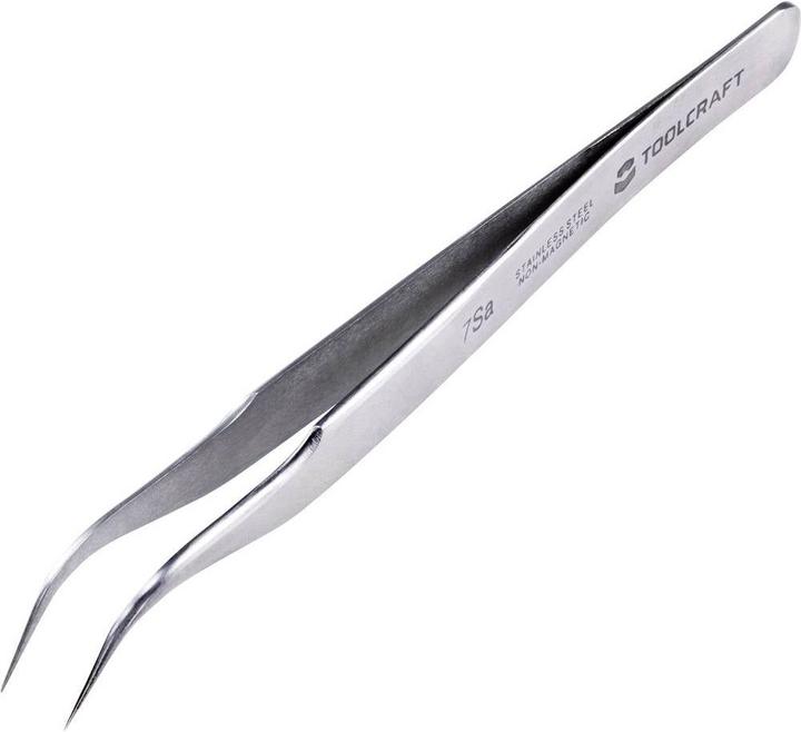 Produktbild Toolcraft Präzisionspinzette 7a SA Sichelspitze, gebogen 55°, rund, fein 120 mm