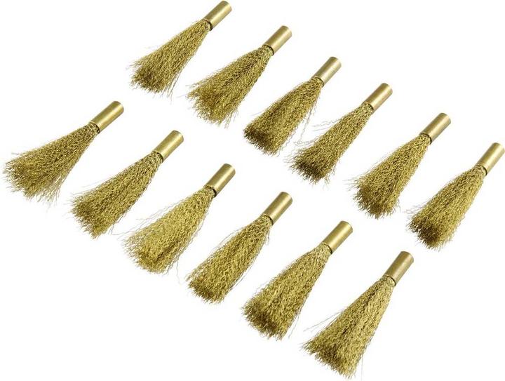 Actual product image Toolcraft Replacement brush for glass fibre eraser 12-pack (brass wire) 4 mm