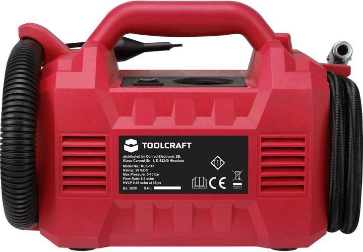 Produktbild Toolcraft Akku-Kompressor, 10 Bar 20 V (10 Bar, 0 l)