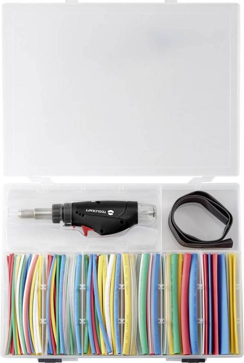 Toolcraft Heat shrink tubing set with mini hot gas torch