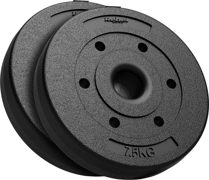Immagine prodotto Rebel Set di manubri bituminosi 2x7 5kg con foro da 51 mm - per bilancieri olimpici ACTIVE (2 x 5 kg)