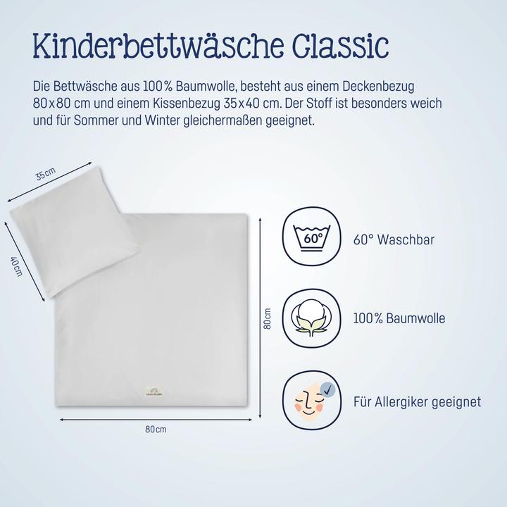 Actual product image Julius Zöllner Children's pillowcase Light Grey 40 x 60 cm