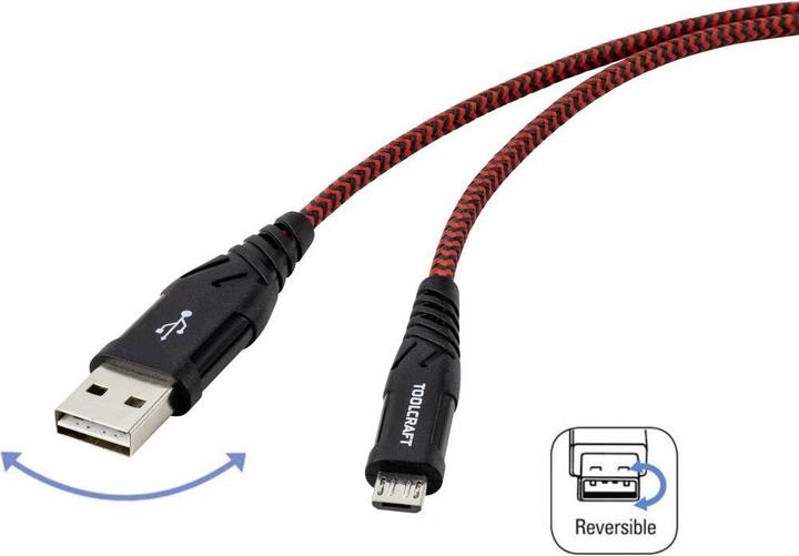Toolcraft Câble de connexion USB 2 (1 m, USB 2.0, 15 W)