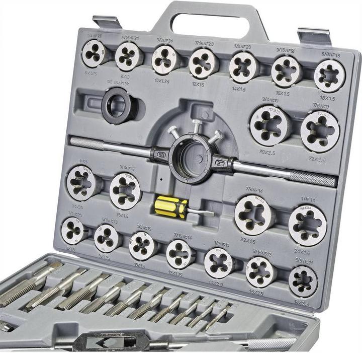 Toolcraft Jeu de filières et tarauds de 45 pièces