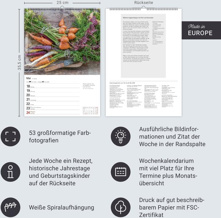 Actual product image Harenberg Küchenkalender Wochenplaner 2026 - 53 inspirierende Fotografien (German)