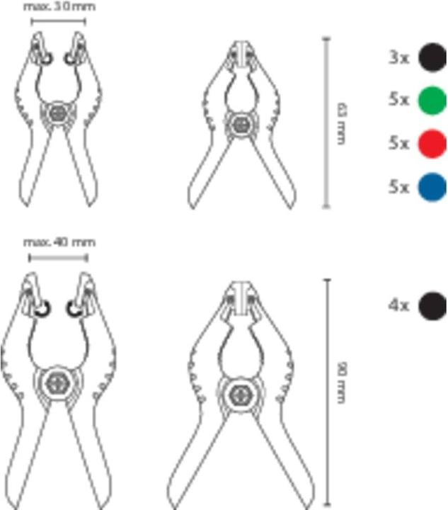 Produktbild Basetech Mini-Spannzwingen-Set 22-teilig (90 mm)