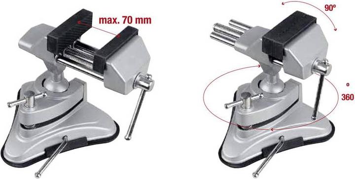 Produktbild Basetech Feinmechaniker Schraubstock mit Vakkuum Standfuss (70 mm)