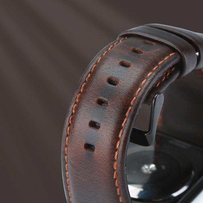 Produktbild Dux Ducis Business Series Echtleder Ersatz Armband (44 mm, 45 mm, 42 mm, Echtleder, Apple Watch Series 7, Apple Watch Series 8, Apple Watch Series 9, Apple Watch SE, Apple Watch Series 1, Apple Watch Series 2, Apple Watch Series 3, Apple Watch Series 4, Apple Watch Series 5, Apple Watch Series 6)