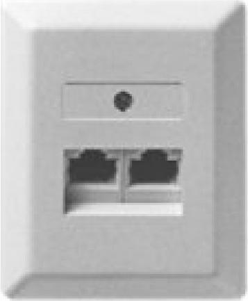 Image du produit Ze-Kom ZE UAE-Dose 2x8(4) AP LSA LSA Plus-Anschlussklemmen perlweiss 4 contacts occupés ISDN Ausführung