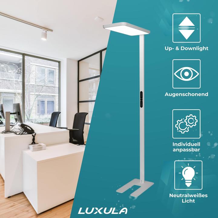 Immagine prodotto Luxula LED Büro-Stehleuchte, Up/Down, weiss (7000 lm)