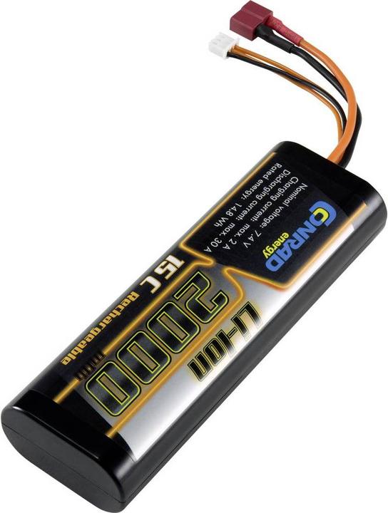 Actual product image Conrad energy Model battery pack (Li-ion) 7.4 V, 2000 mAh (7.40 V, 2000 mAh)