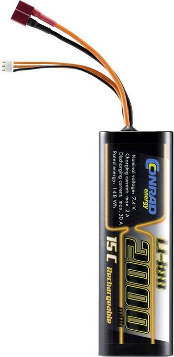 Actual product image Conrad energy Model battery pack (Li-ion) 7.4 V, 2000 mAh (7.40 V, 2000 mAh)