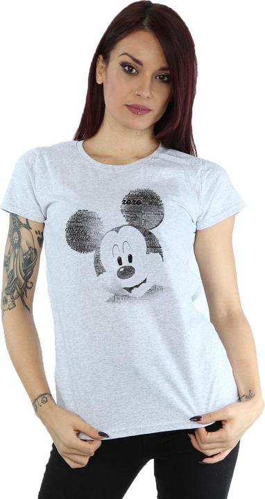Immagine prodotto Disney Mickey Mouse Text Face Maglietta Donna (L)