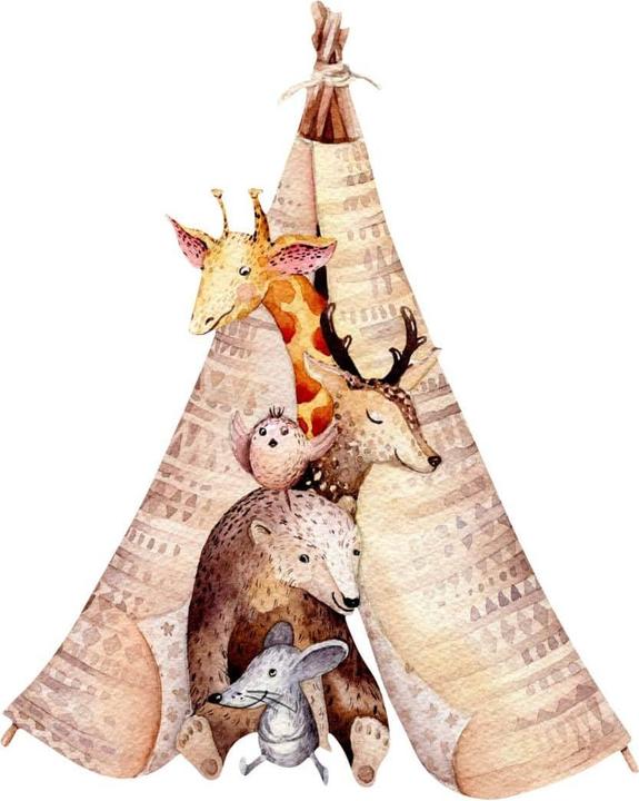 Produktbild Trenddeko Tiere im Tipi (111 x 140 cm)