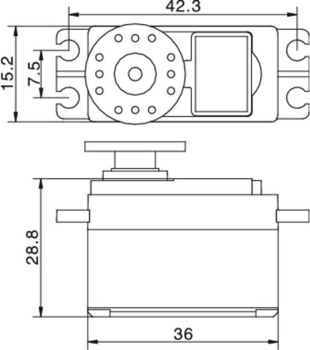 Actual product image Reely MidiServo SAnalogServo GearMaterial