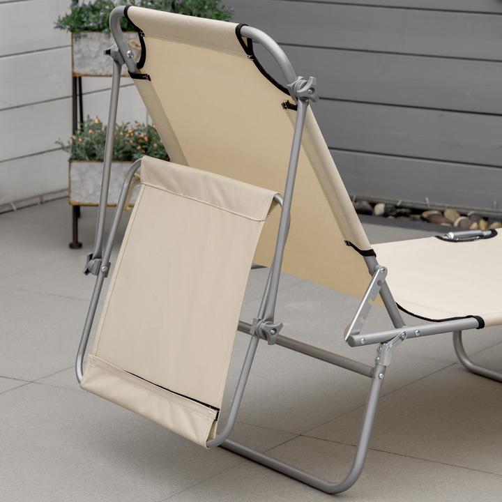 Actual product image Outsunny Sun lounger with sunshade (187 cm)