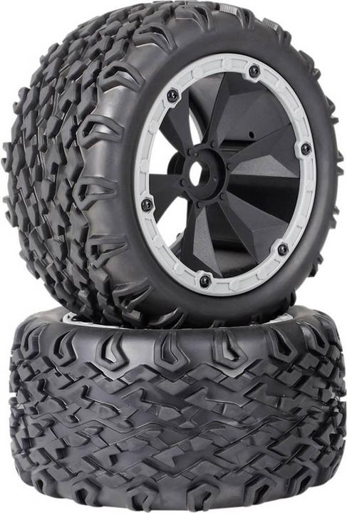 Produktbild Reely 1:8 Monstertruck Reifen 6-Speichen Schwarz-Grau 2 St.