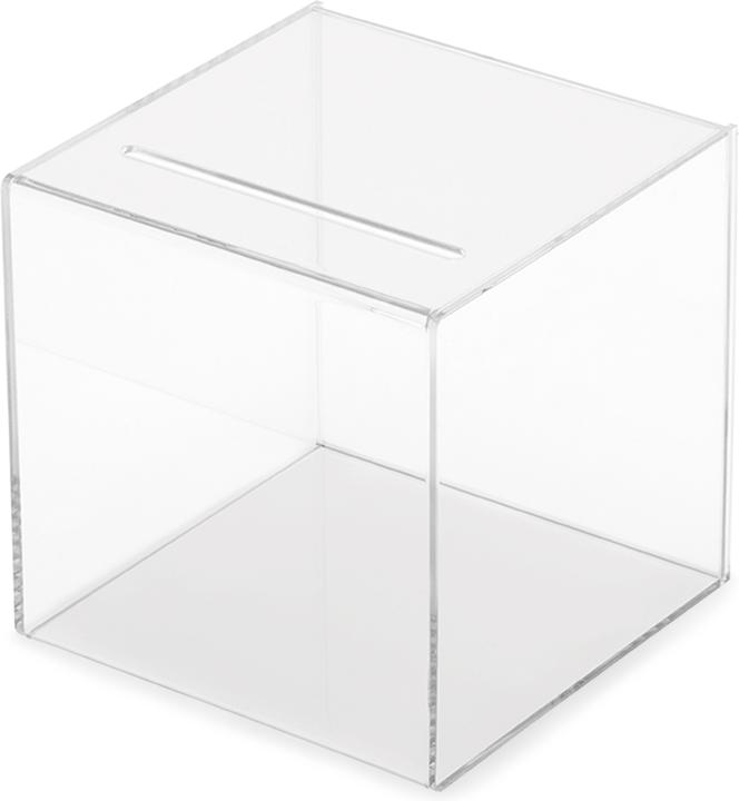 Deflecto Vorschlag-Spendenbox, mit Schloss