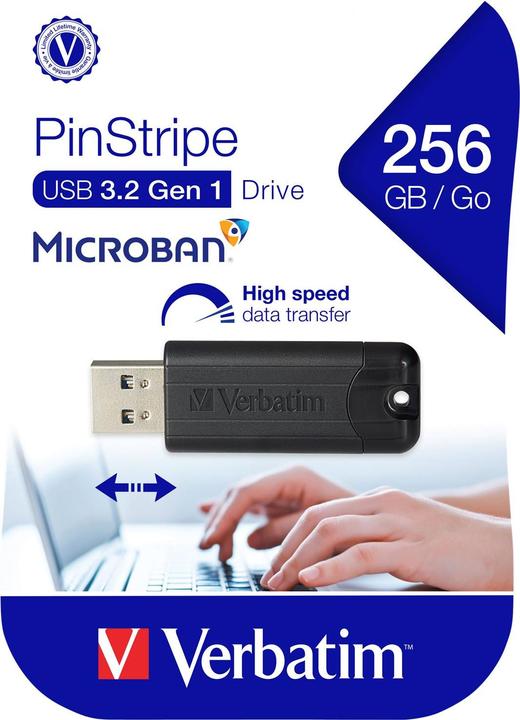 Image du produit Verbatim PinStripe (256 Go, USB-A, USB 3.0)