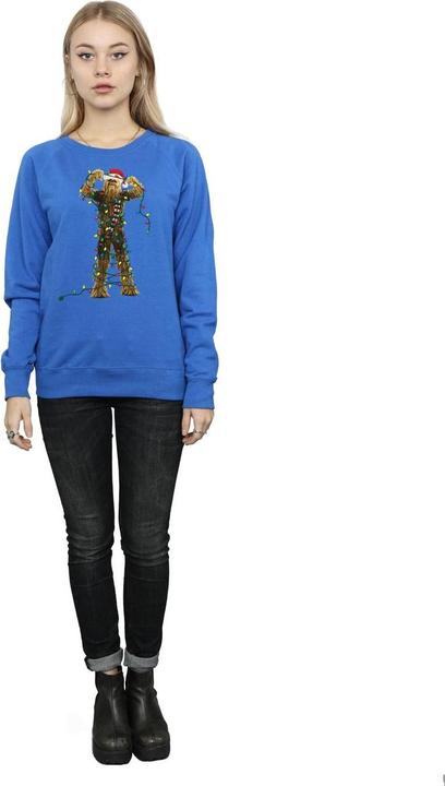 Actual product image Star Wars Womens/Ladies Chewbacca Christmas Lights Sweatshirt (M)