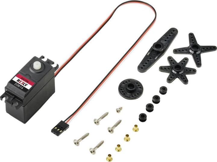 Actual product image Reely Standard servo D3614 Digital servo Gear material: Plastic Connector system: JR