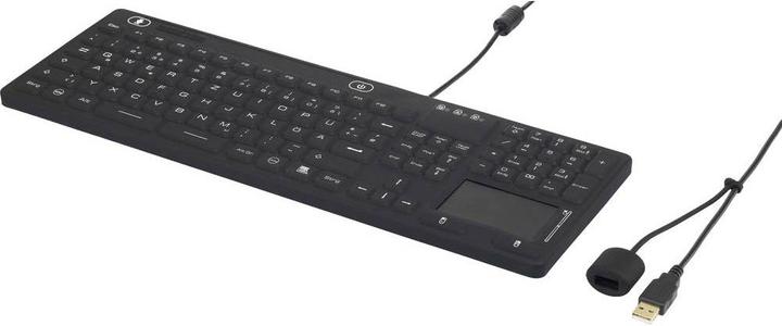 Produktbild Renkforce Industrielle staub- und spritzwassergeschützte USB-Tastatur mit Touchpad (DE, Kabelgebunden)