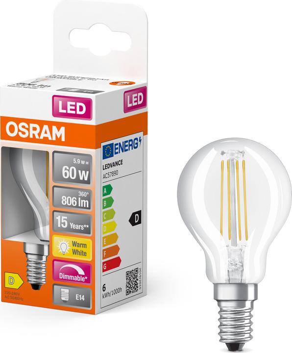 Actual product image Osram Superstar Classic P (E14, 5.90 W, 806 lm, 1 x, E)