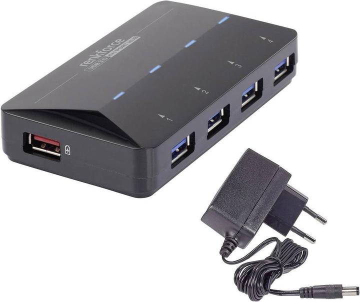 Productafbeelding Renkforce 4+1 Poort USB 3.0 Hub met Sneeuw (USB-B, 5 Havens)