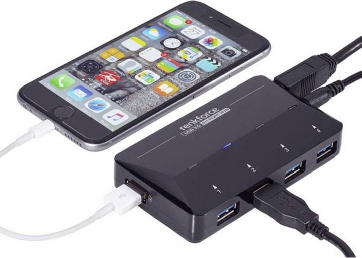 Productafbeelding Renkforce 4+1 Poort USB 3.0 Hub met Sneeuw (USB-B, 5 Havens)