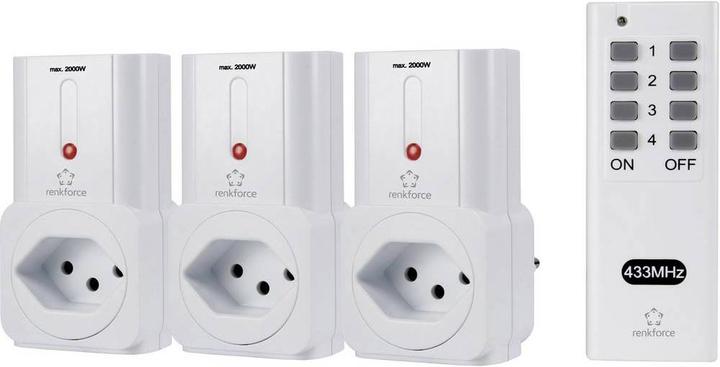 Actual product image Renkforce Radio switch set 4 pieces 433 MHz CH