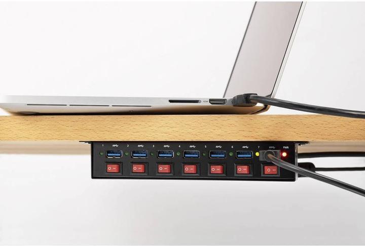 Image du produit Renkforce Hub 7 ports USB 3 métal, commutable (USB-B, 7 Ports)