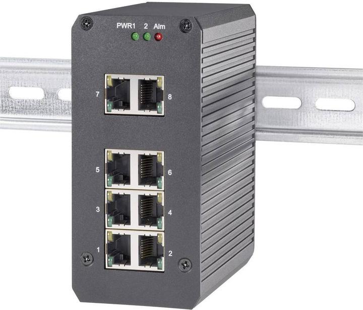 Produktbild Renkforce 8 Port Gigabit Switch für Hutschiene (8 Ports)