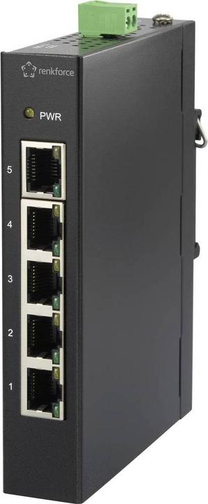 Immagine prodotto Renkforce Switch Fast Ethernet a 5 porte per guida DIN (5 Porti)